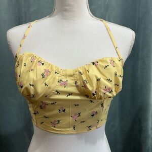 Floral Yellow Crop Top